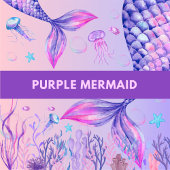 Lila Mermaid zum Geburtstag Einladung