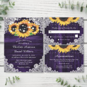 Rustikale Sonnenblumenzunge Lila Hochzeit Dankeskarte (Personalisiere diese Kollektion eines unabhängigen Creators.)