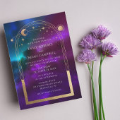 Kosmische Lila Aquamarine Gold Sun Moon Astronomie Programm