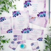 Türkis Lila Blue Dendrobium Orchid Wedding Begleitkarte