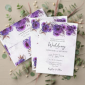 Lila Aquarell-Chrysantheme Save The Date (Personalisieren Sie die Kollektion dieses unabhängigen Creators. Test)