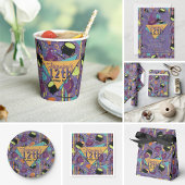 Kids Gray Retro Witchy Halloween Geburtstag Geschenkpapier