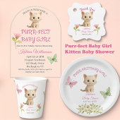 Purr-fect Baby Girl Kitten Babydusche Banner