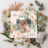 Rosa mädchenhafte Aquarellblüte Eleganter Geburtst Runder Aufkleber