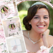 Quincearnera Rose Rosa Runder Aufkleber