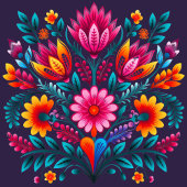 Floral Quinceanera Mexican Fiesta Birthday Einladung