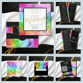 Rainbow Alcohol Ink Wasserfarbe Save the Date Magnet