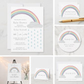 Pastel Rainbow Baby Shower Geschenkanhänger