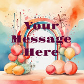 Aquarellfarben-Regenbogen-Bliss-Party Wimpelkette