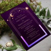 Mystic Rainbow Deep Plum Sun Moon Star Space Save The Date