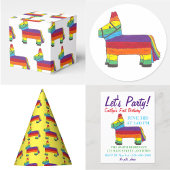 Personalisierte Rainbow Donkey Piñata Geburtstagsp Pappteller