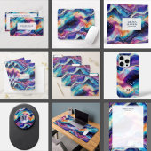 Aesthetic rainbow glitter agate visitenkarte