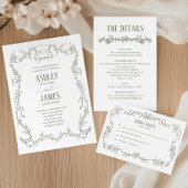 Rambling Rose Sage Monogram Crest Wedding Geschenkanhänger