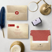 Red Gold Classic Circle Double Xi Chinesische Hoch Tischnummer (Personalisiere diese Kollektion eines unabhängigen Creators.)