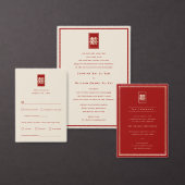 Einfache Rectangle Double Xi Golden Chinese Hochze Tischnummer (Personalisiere diese Kollektion eines unabhängigen Creators.)