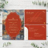 Elegante rote Herbstblätter Herbsthochzeit Save The Date (Personalisiere diese Kollektion eines unabhängigen Creators.)