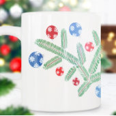 Weihnachtsbaumzweig mit Schneeflockendekorationen Tasche