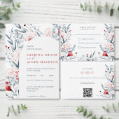 Blumenhochzeit in Rot und Blau der Blume RSVP Karte (Personalisiere diese Kollektion eines unabhängigen Creators.)