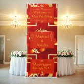 Red and Gold Dragon Wedding Wasserflaschenetikett