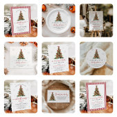 Red Bow Traditional Tree Christmas Party Einladung