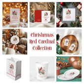 Roter Kardinal Weihnachts-Stechpalmen-Strauß Serviette