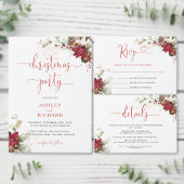 Rotes florales Weihnachts-Hochzeits-Rücksende-Adre (Personalisiere diese Kollektion eines unabhängigen Creators.)