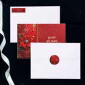 Red Flower Holiday Napkin Serviette
