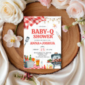 Rustikale Gingham-Baby-Q-Dankeskarten Begleitkarte