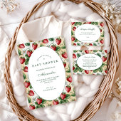 Red Gingham Berry Baby Shower Serviette