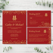 Chinesische Hochzeit vom Roten Gold Pappteller (Personalisiere diese Kollektion eines unabhängigen Creators.)