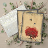 Red Heart Leaf Tree Vielen Dank Postkarte (Personalisieren Sie die Kollektion dieses unabhängigen Creators. Test)