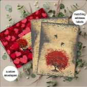 Roter Herzblatt-Baum-Hochzeitsprogramm Programm