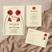 Rote Mohn-Wildblumen-Hochzeit-Rücksendeadresse (Personalisiere diese Kollektion eines unabhängigen Creators.)