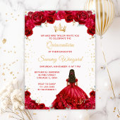 Red Princess Quinceañera 8 Tische Sitzplan Poster