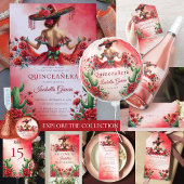 Rotes grünes mexikanisches uAwg im Quinceañera-Sti All In One Einladung
