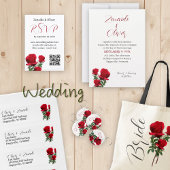 Rote Rosen Hochzeit Danksagung Dankeskarte