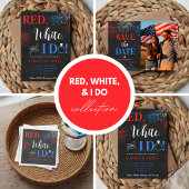 Red White & I Do 4th of July Wedding Invitation Einladung