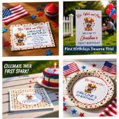 Star Spangled Puppy 1st Birthday Serviette