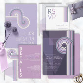 Raffinierte Linien Geometric Wedding Violet ID983 All In One Einladung