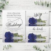 Navy Blue Rose Wedding DIY Fold Platzkarte Tischnummer (Personalisiere diese Kollektion eines unabhängigen Creators.)