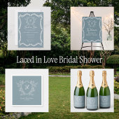 Regency-Crest-Monogramm Blaue Brautparty Serviette