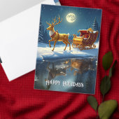 Reindeer Christmas Sleigh Holiday Party Invitation Einladung (Personalisiere diese Kollektion eines unabhängigen Creators.)