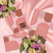 Retro Arches Coral Pink Wedding Tischnummer