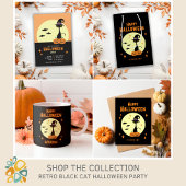 Retro Black Cat Personalisiertes Halloween-Party Einladung