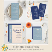 Moderne, mutige Typografie Hochzeit der Dusty Blue RSVP Karte