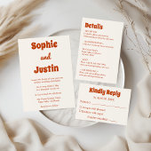 Retro-Typografie-Hochzeit Dankeskarte