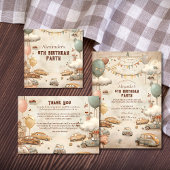 Retro Car Themed Kids Birthday Serviette