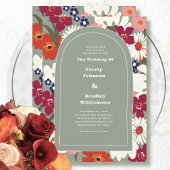 Boho Chic Florales Farbige QR-Code Save-the-Date Einladung