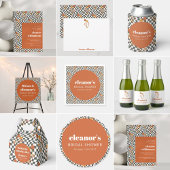 Spezielle Retro-Orange-Mushroom-Dusche auf der Sch Dankeskarte