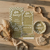 Oh, Baby! Green Checked | Gingham | Babydusche Einladung